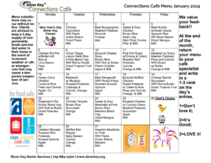 home delivered meals, january, silver key delivered meals, january calendar