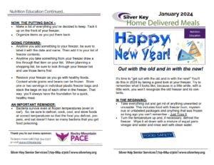 home delivered meals, january, silver key delivered meals, january calendar