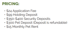 Affordable apartments pricing